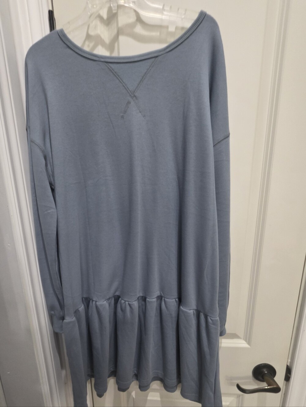 Source Unknown Light Blue Ruffle-Hem Tunic